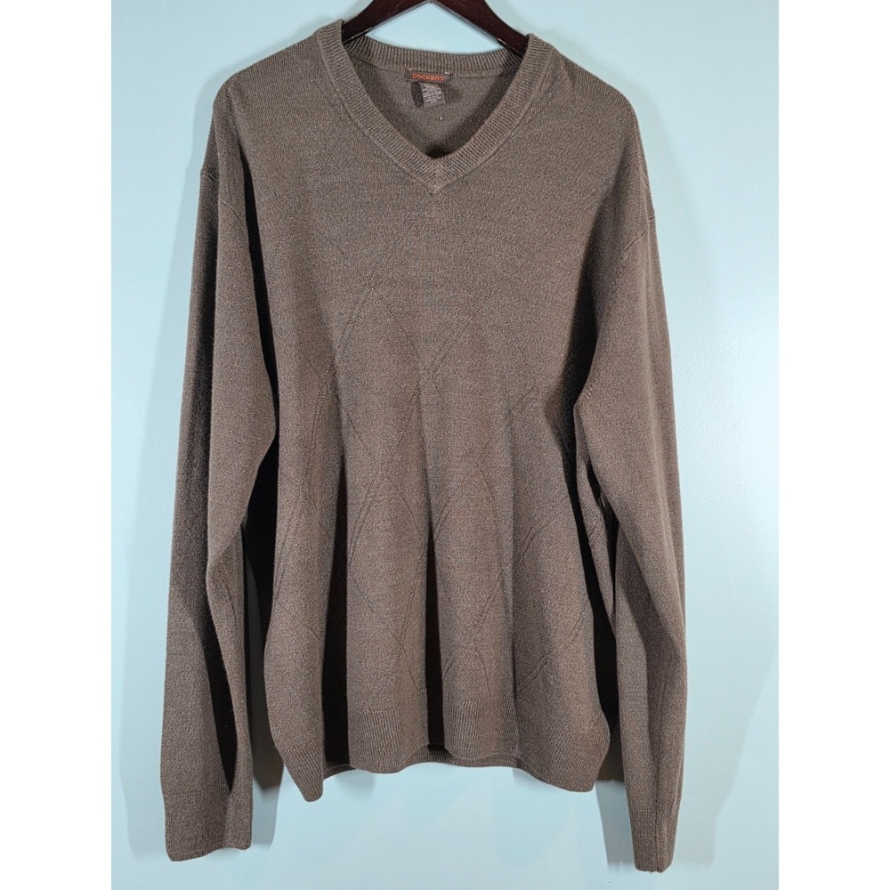 Dockers Crew Neck Sweater‎ 3XLT Fall Light Brown Casual Warm